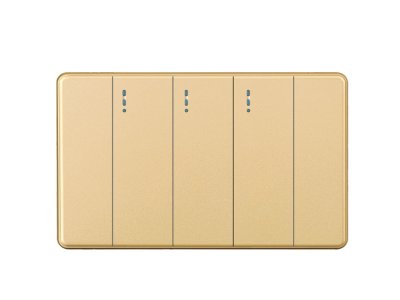 Bộ 3 Công Tắc 1 Chiều Ultra Poligon - Gold